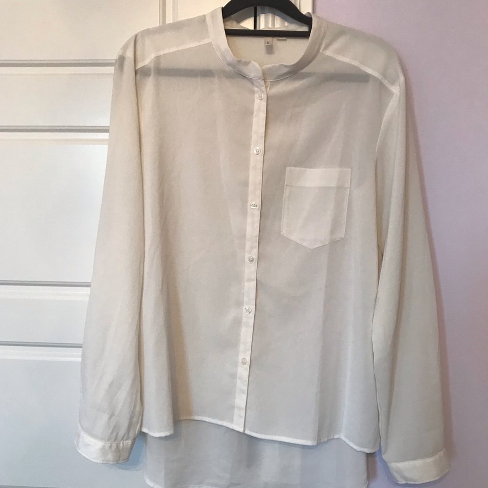 Sheer cream blouse